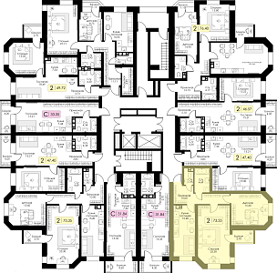 Двухкомнатная квартира № 125 