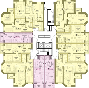 Двухкомнатная квартира № 168 