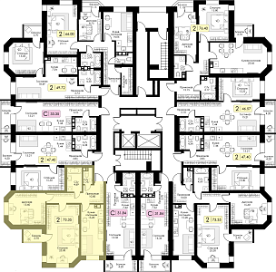 Двухкомнатная квартира № 139 