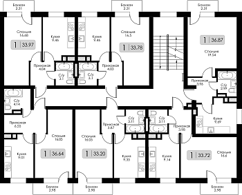 Однокомнатная квартира № 7 