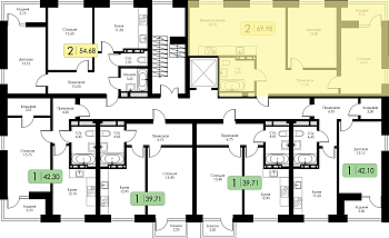 Двухкомнатная квартира № 193 