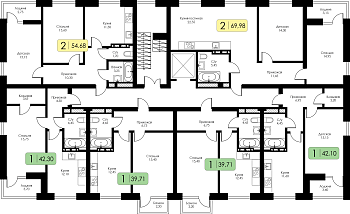 Однокомнатная квартира № 188 