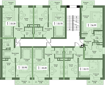 Однокомнатная квартира № 8 